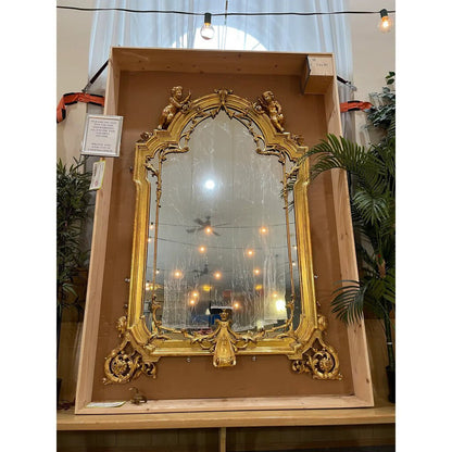 Vintage Antique Louis XV-style Giltwood Mirror