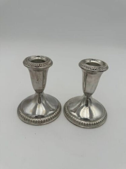 Empire Weighted Sterling Candle Holders