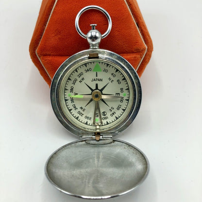 Vtg WFS Army-Type Watch Case Compass/ Japan /b