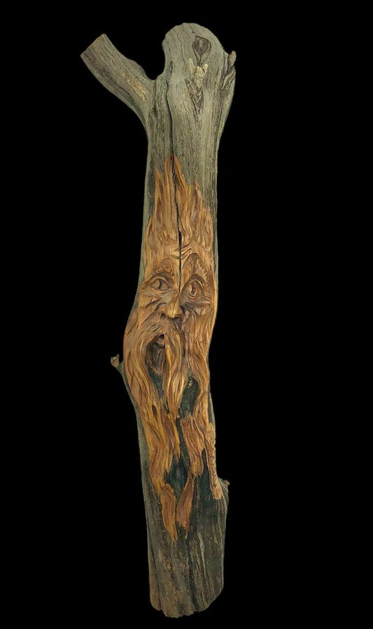 Woodland Spirit Carving Spirit Face Hand Carved by Joseph /b