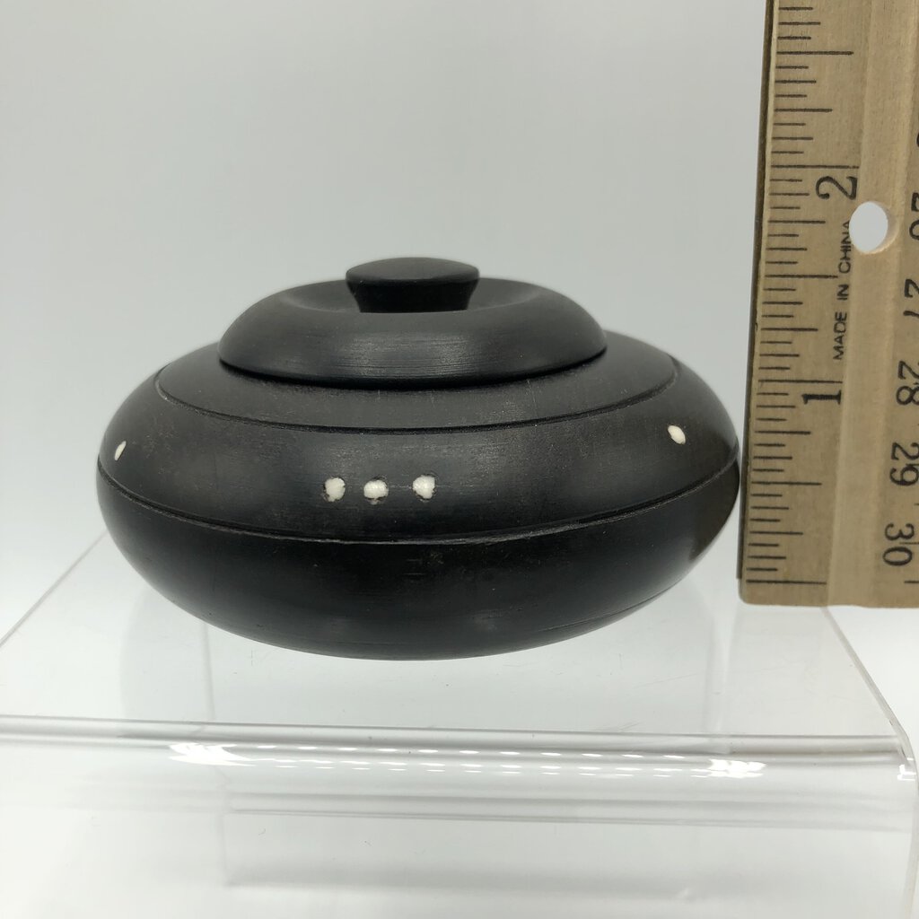 Natural Chinese Inkstone w/ Bone Inlay & Lid /b