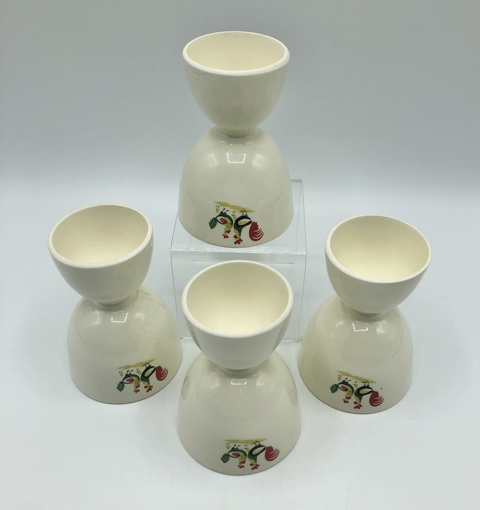 4pc Vintage Steubenville Horizon Double Egg Cups /b