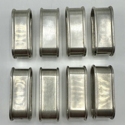 Set of 8 Vintage International Pewter Oval Napkin Bands w/Boxes /cb