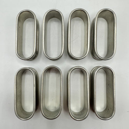 Set of 8 Vintage International Pewter Oval Napkin Bands w/Boxes /cb