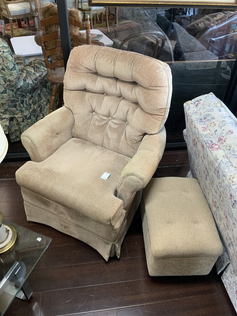 Swivel Armchair w/Ottoman