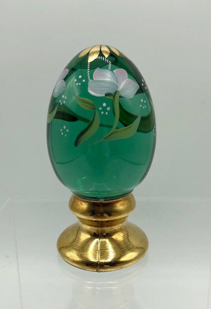 Fenton Limited Edition Green Glass Egg 1971/#2500 /b