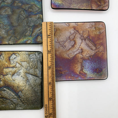 5pc Paradise Fused Art Glass Coaster Set /b