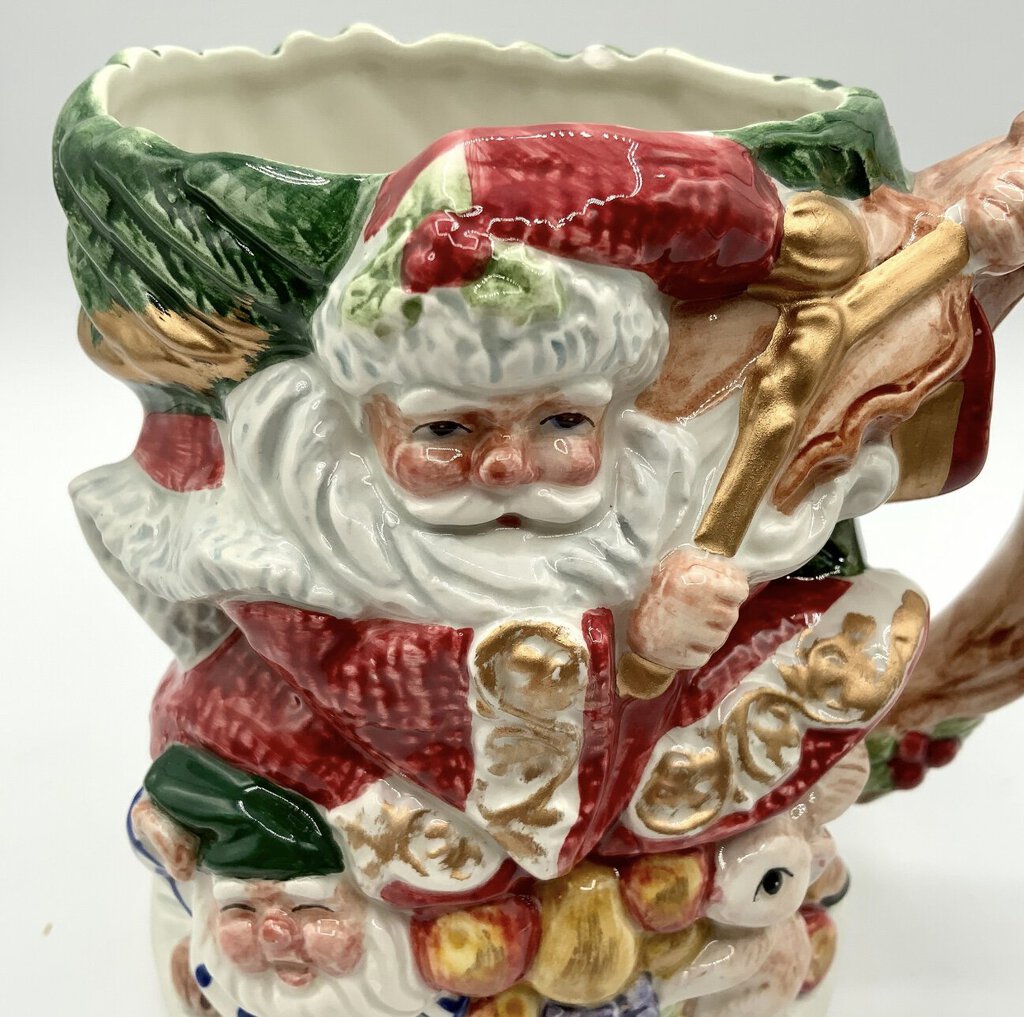 Fitz and Floyd Forest Festival 1996 Santa Violin Mug Earthenware /cb