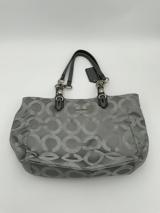 Coach Signature Monogram Shoulder Bag Grey/Silver