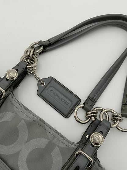 Coach Signature Monogram Shoulder Bag Grey/Silver