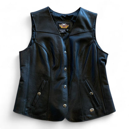 Womens Harley Davidson Black Leather Vest