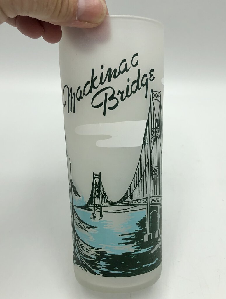 4 Vintage Mackinac Bridge Michigan Souvenir Glasses /b