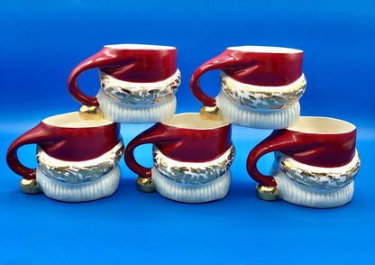 Vintage Set of 5 Santa Claus Mugs /b