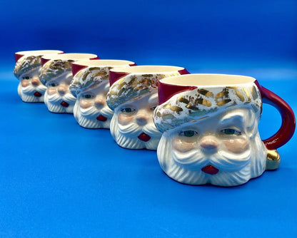 Vintage Set of 5 Santa Claus Mugs /b