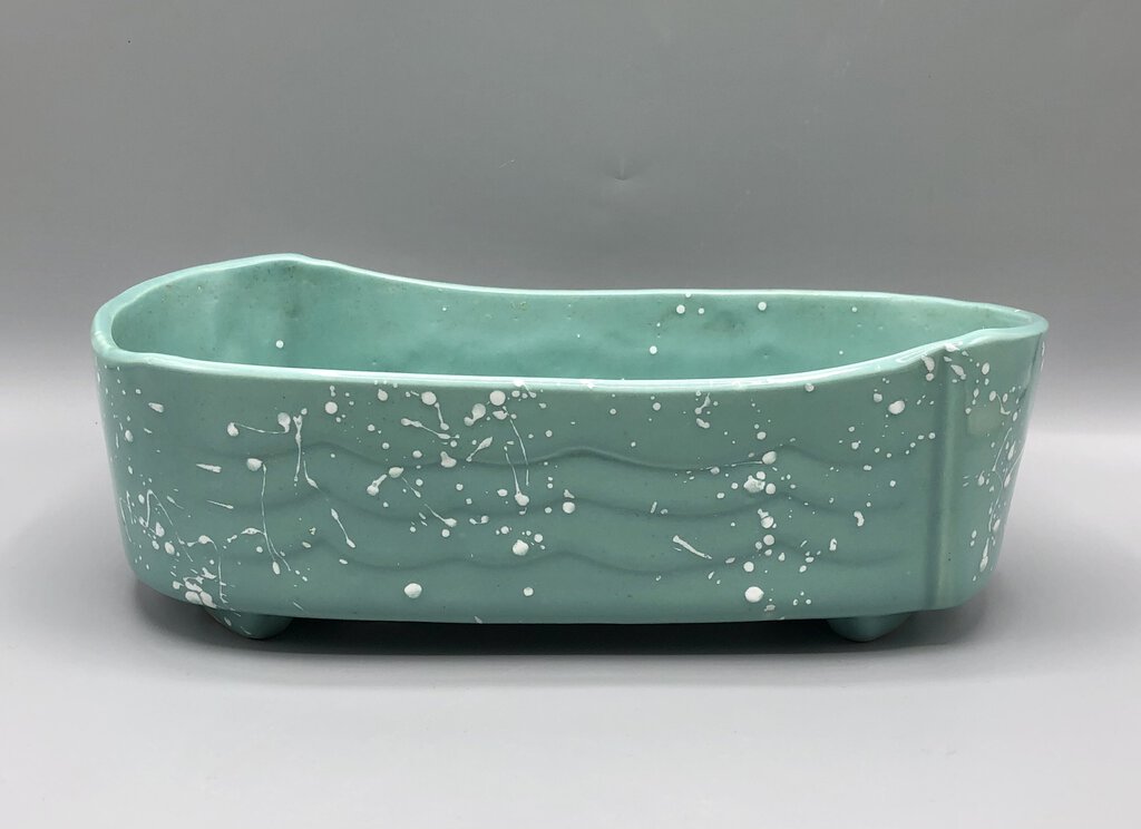 Vintage Retro UPCO Turquoise Splatter Planter /b