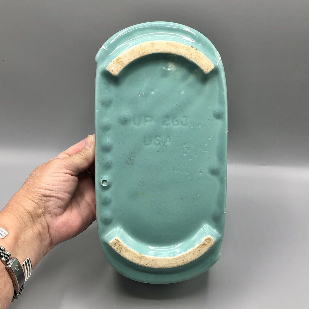 Vintage Retro UPCO Turquoise Splatter Planter /b