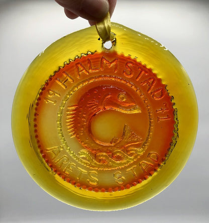 Blenko 4” Amber Glass Fish Sun Catcher /b