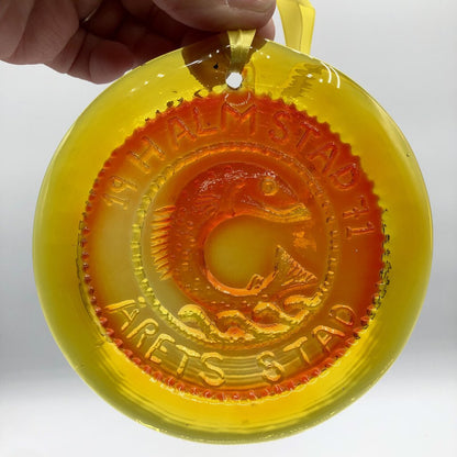 Blenko 4” Amber Glass Fish Sun Catcher /b