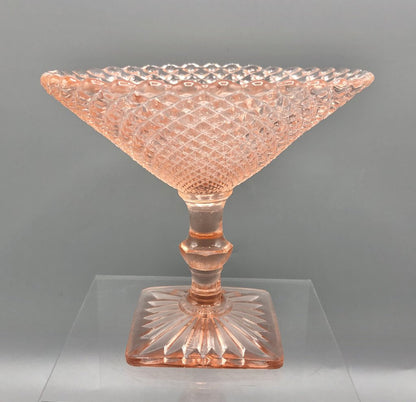 1930s Anchor Hocking “Miss America” Pink Depression glass Compote /b