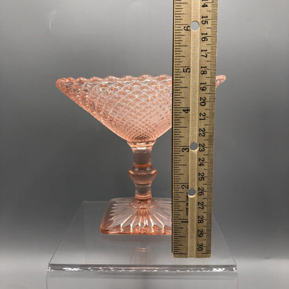 1930s Anchor Hocking “Miss America” Pink Depression glass Compote /b