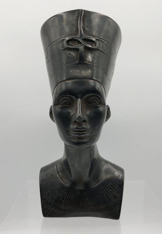 MCM Queen Nefertiti Faux Basalt Stone 6” Bust /b