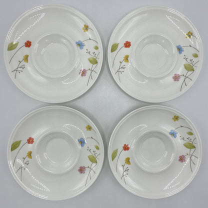 4 Vintage Mikasa JUST FLOWERS Bone China Cup and Saucer Sets /cb