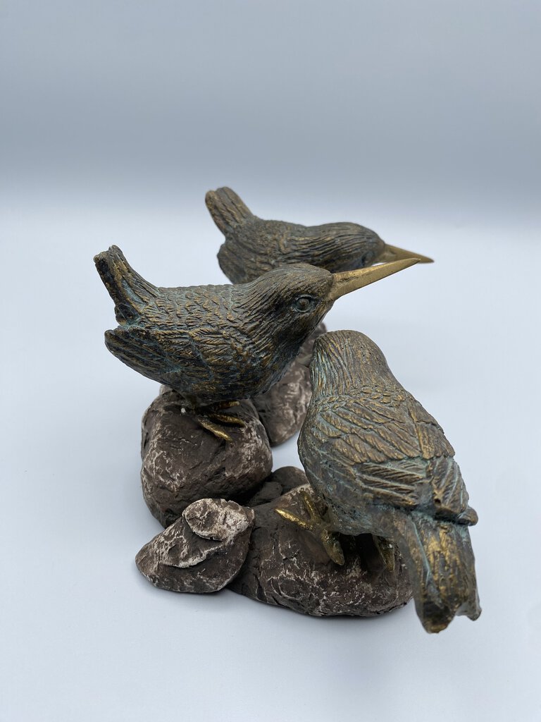 Andrea by Sadek 3 Birds on Rocks Sculpture Bronze Patina /ro