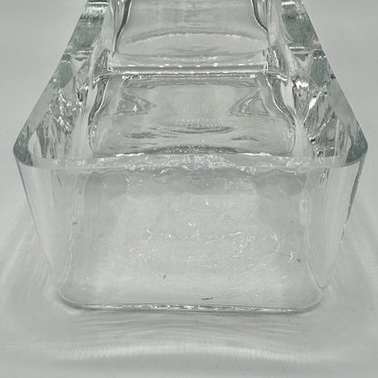 Vintage Krosno Poland Art Glass Clear Rectangular Divided Candy Nut Relish Dish /cb