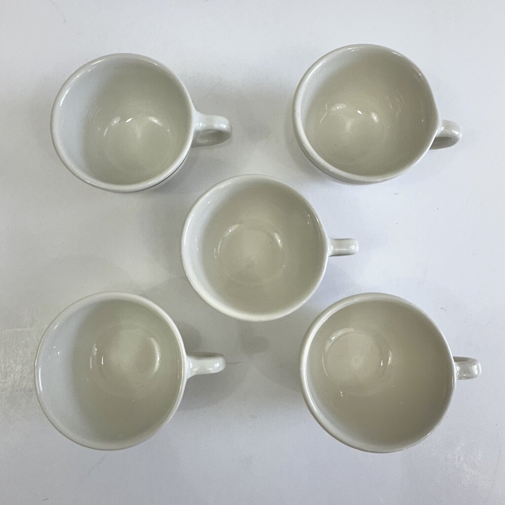 5 Vintage Buffalo China Restaurant Ware Allegheny Green Stripe Cup and Saucer Sets /cb