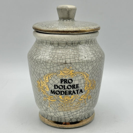 1970s Lilly Pro Dolore Moderata Darvocet-N 100 Advertising Drugstore Pharmacy Jar w/Lid /cb