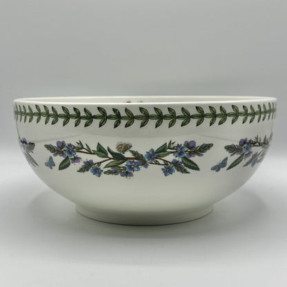 Portmeirion Botanic Garden 10” Round Serving/Salad Pearl Bowl Pansy /cb