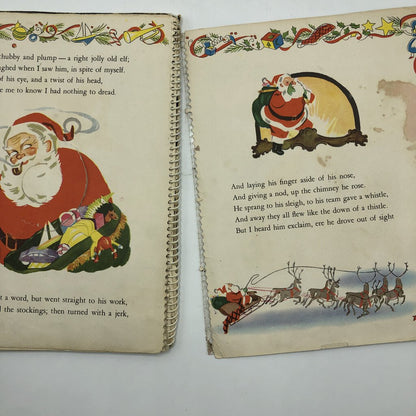 Vintage Set of 3 ‘Twas the Night Before Christmas Books 1940-1954 /b