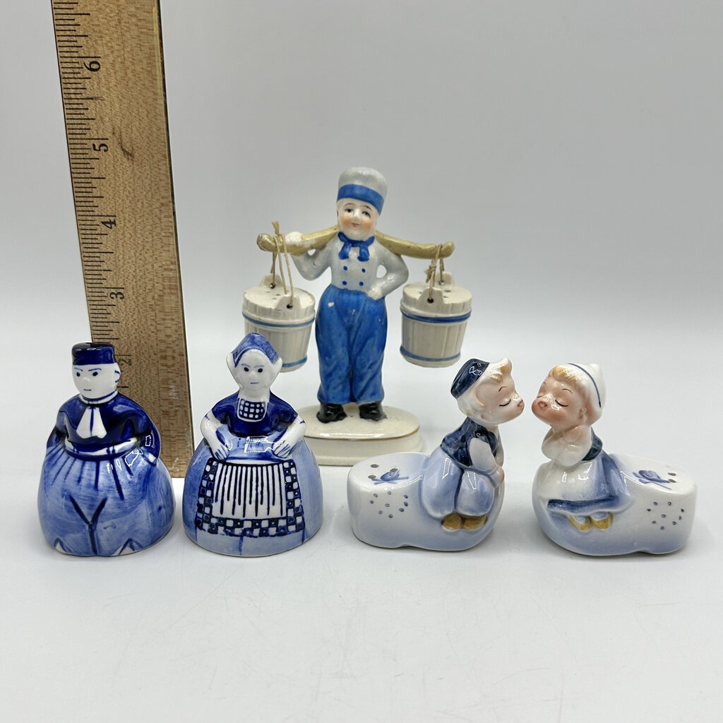 Three Vintage Dutch Themed Ceramic Salt and Pepper Sets /cb