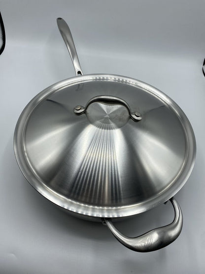 Tramontina Stainless 12” Skillet w/lid Made in Brazil 18/10 /rw