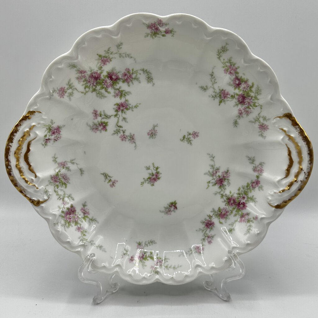 Antique Théodore Haviland Limoges France 10 3/4 Inch Floral Cake Plate/Server /cb