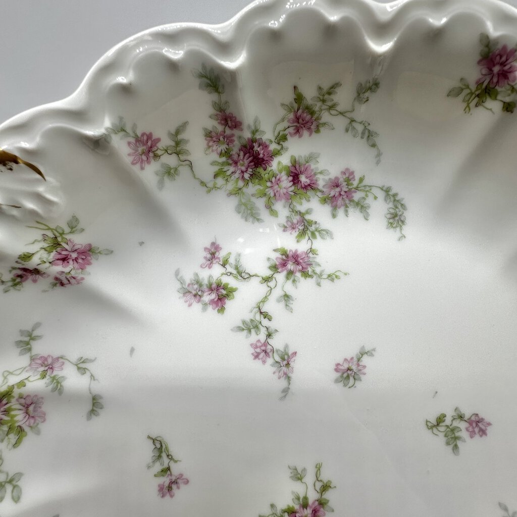 Antique Théodore Haviland Limoges France 10 3/4 Inch Floral Cake Plate/Server /cb