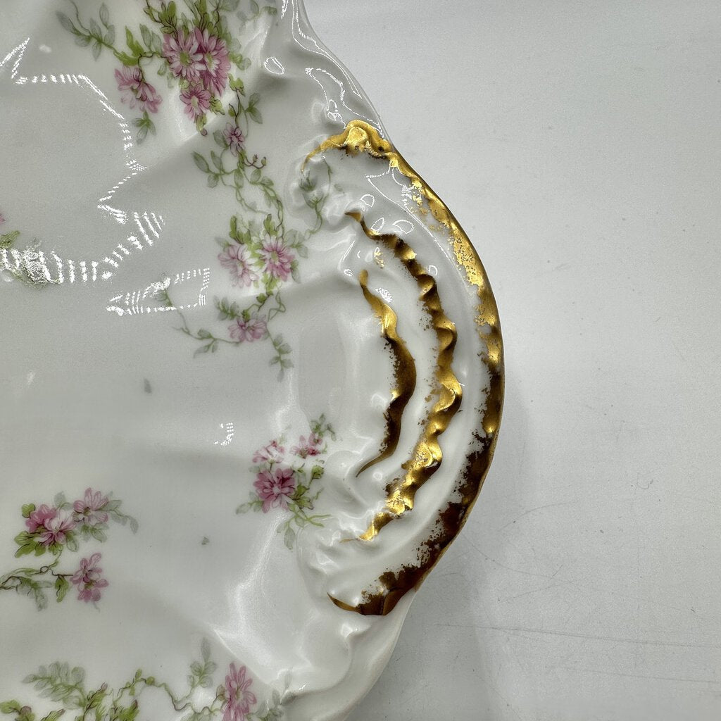 Antique Théodore Haviland Limoges France 10 3/4 Inch Floral Cake Plate/Server /cb