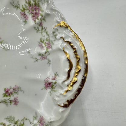 Antique Théodore Haviland Limoges France 10 3/4 Inch Floral Cake Plate/Server /cb