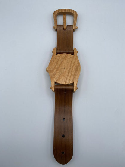 Large 15” Long Wood Wrist Watch Clock-Wall or Desk Pop Art /ro