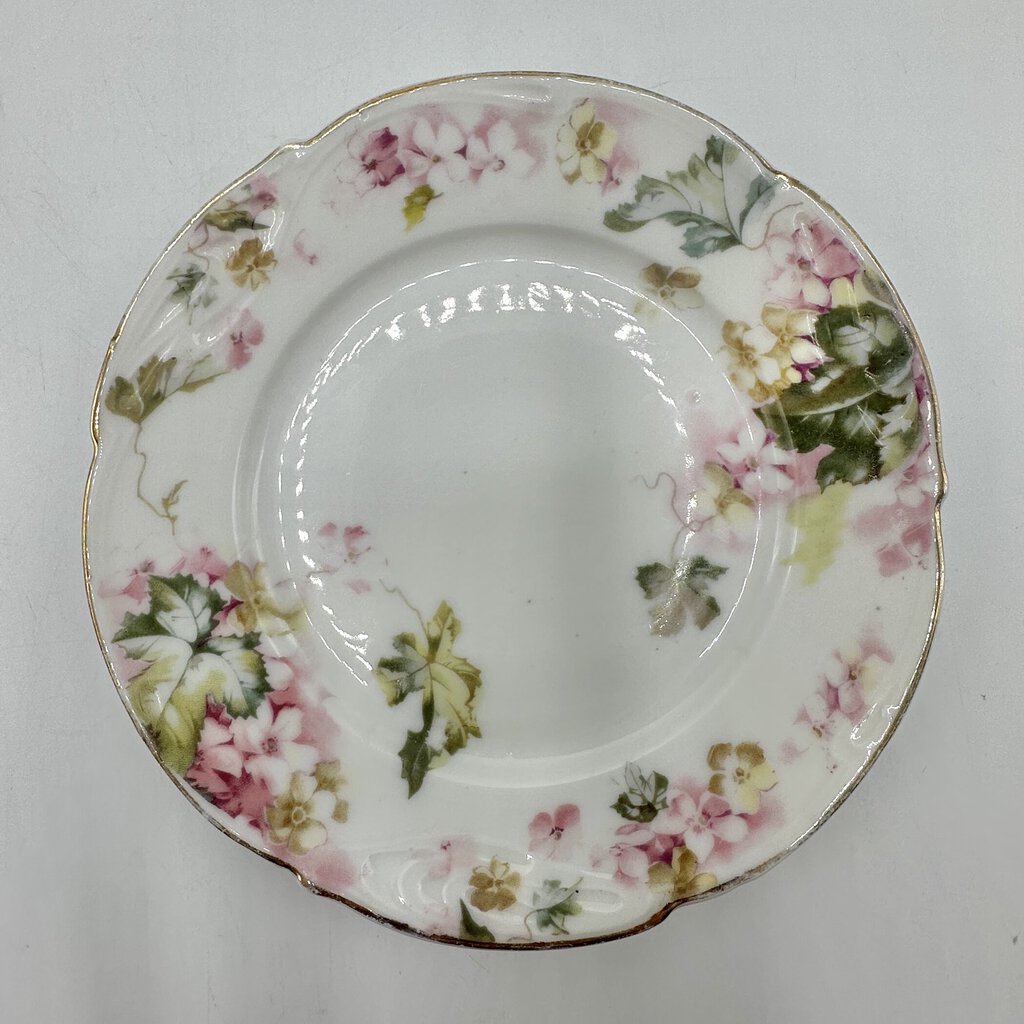 Antique Bauer Rosenthal & Co Germany Floral 6in Bread Plates Pensée and Racine Shape Set of 3 /cb