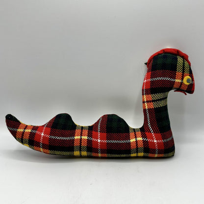 Vintage Nessie Loch Ness Plush Laura Grant Scotland Plaid Handmade /cb