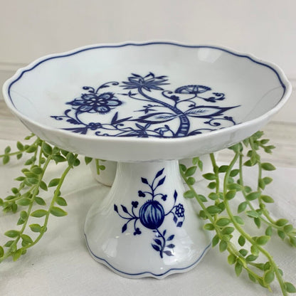 Zwiebelmuster/Blue Onion by Triptis-Porzellan Footed Compote Dish Blueware Made in Germany /cb