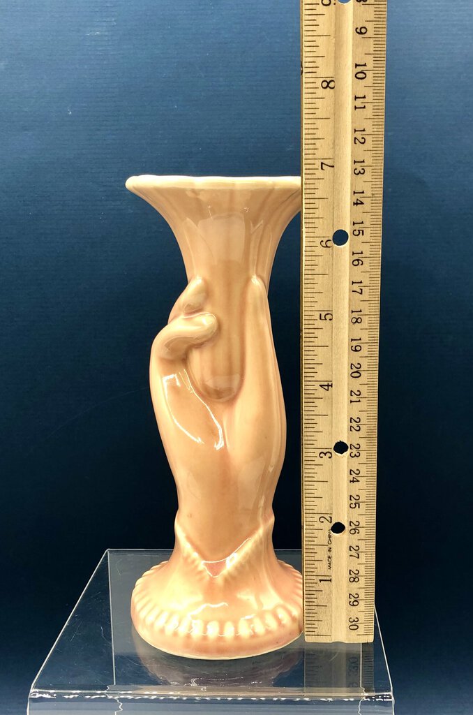 Vtg Shawnee Vase Hand Holding Trumpet Flower /b