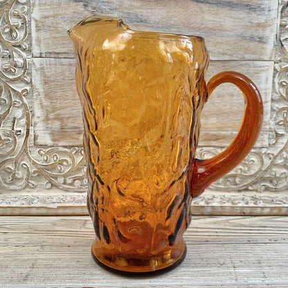 Vintage SENECA Driftwood Amber Pitcher /cb