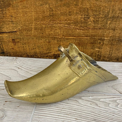 19th Century Solid Brass Conquistador Stirrup. Solid Brass Wall Pocket /cb