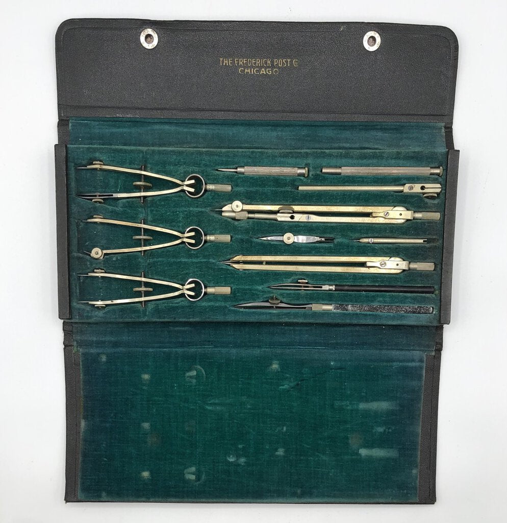 Frederick Post Co. No.1055 University Drafting Set ~ German Percision /b