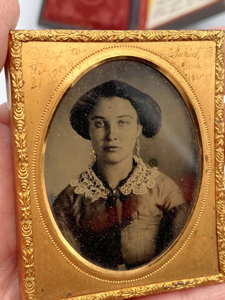 Antique Ambrotype in Case 2” x 2.5” Young Woman Died 1859 /ro