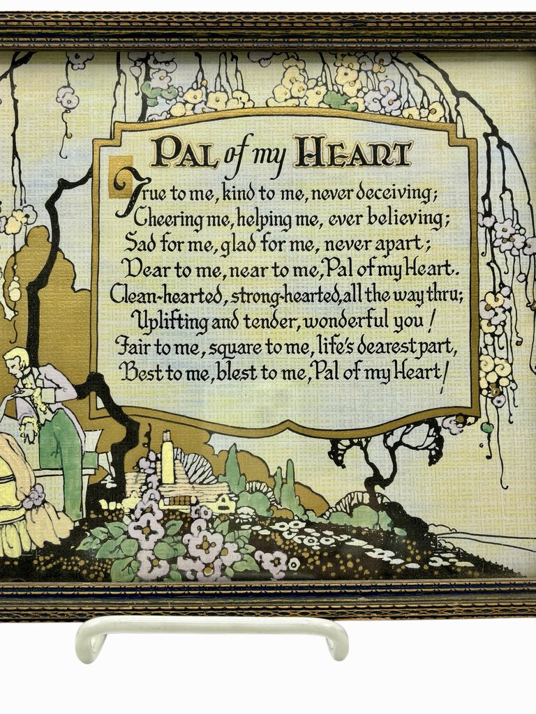 Vtg. Framed Lithograph of Poem “Pal of my Heart” /j