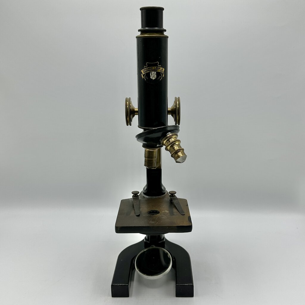 Antique Spencer Buffalo Chicago Lens Jug Handle Microscope w/Wood Case /cb