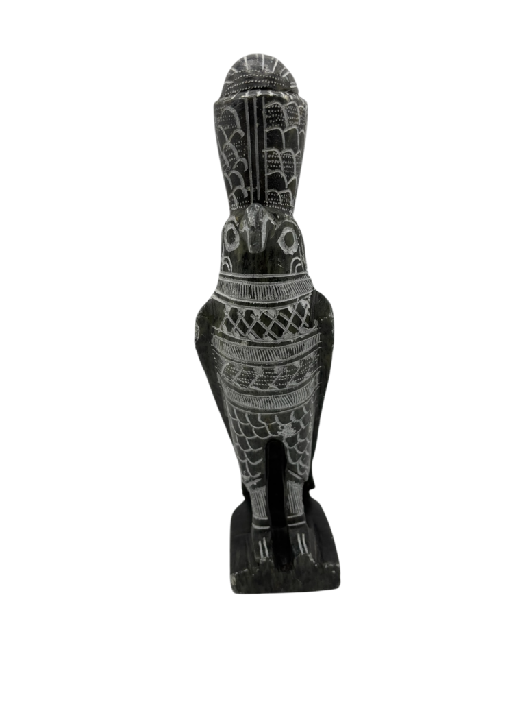 Egyptian Soap Stone Sculpture Hawk Figure /j